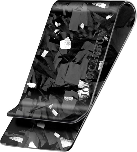 MONOCARBON Carbon-Fiber-Money-Clip-for-Men, Minimalist-Money-Holder for Cash, High Elastic Carbon-Fiber-Wallet, Slim and Durable