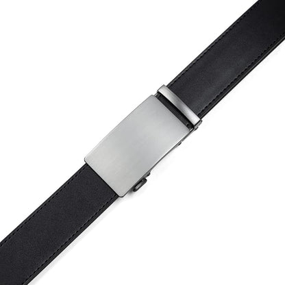Founders & C Men's Ratchet Belt 1 3/8",Leather Dress Belt Adjustable with Click Sliding Buckle Trim to Exact Fit