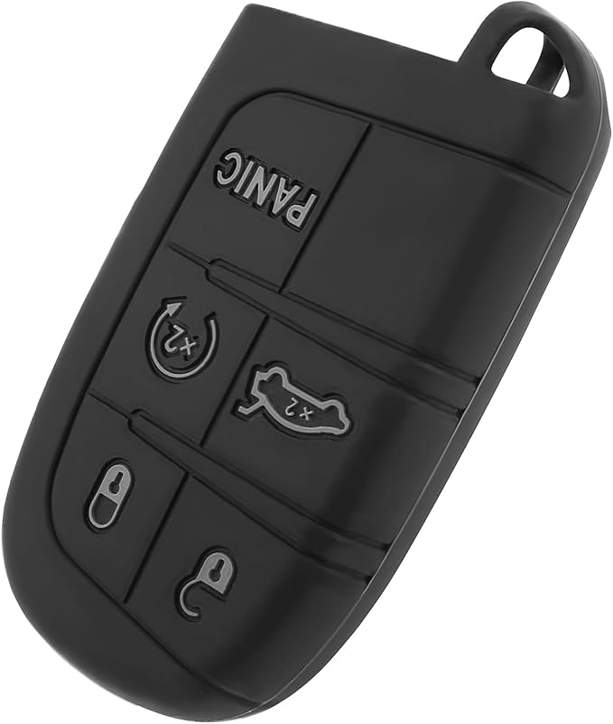 5 Buttons Key Fob Cover,Key Fob Replacement for Protecting Remote Keys,Keys Fob Case Compatible with Jeep Dodge Chrysler (Gray)