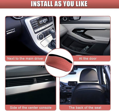Sunglasses Holder for Car Visor, Leather Auto Glasses Storage Case, Car Sun Visor Eyeglasses Holder Protective Box, Universal Automotive Interior Accessories for Man Women (Red)