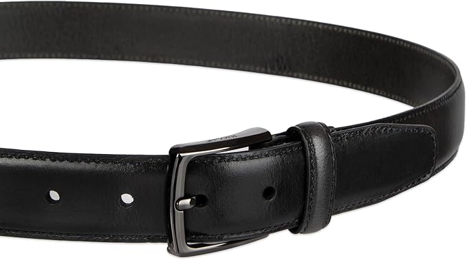 Haggar mens Leather Dress Belt for Suits and Pants - Classic, Formal, Business, Work