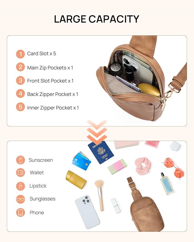 Telena Crossbody Bags for Women Leather Cross Body Sling Bag for Woman Travel