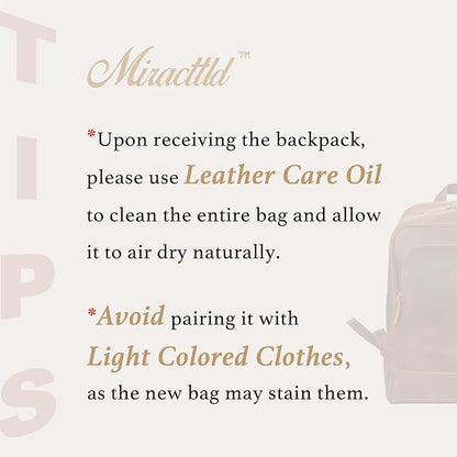Leather Backpack for Men 15.6" Laptop Backpack 100% Madagascar top-Grain Leather Backpack Brown Medium Size