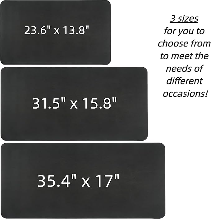 Desk Pad Mat PU Leather Non-Slip Water-Resistant Desk Matt for Desktop Large Mouse Pad for Office and Home Black 31.5" x 15.8"