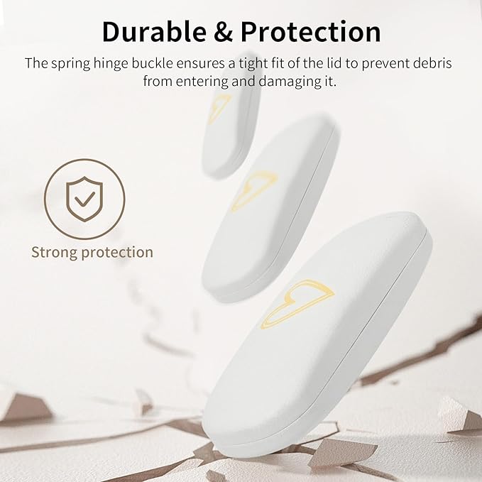 Glasses Case Hard Shell, Leather Protective Case for Sunglasses with Cleaning Cloth, Cute Eyeglass Cases for Women