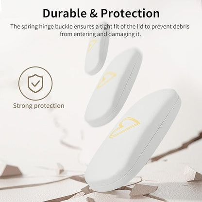 Glasses Case Hard Shell, Leather Protective Case for Sunglasses with Cleaning Cloth, Cute Eyeglass Cases for Women