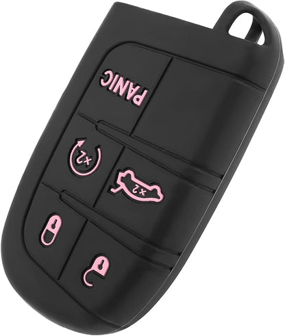 5 Buttons Key Fob Cover,Key Fob Replacement for Protecting Remote Keys,Keys Fob Case Compatible with Jeep Dodge Chrysler (Pink)
