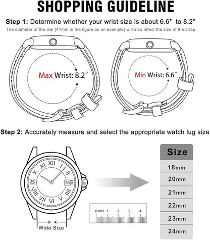 Ritche Christmas Gift Quick Release Leather Watch Bands Genuine Watch Straps for Men Women Top Grain Leather Watch Strap, White Elephant Gifts, Stocking Stuffers for Men, Father's Day gifts
