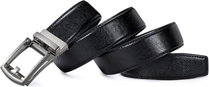 Dubulle Men's Ratchet Belt Gold/Black/Red/Green/Blue/White Automatic Buckle Business Casual Belt Gift - Adjustable Fit