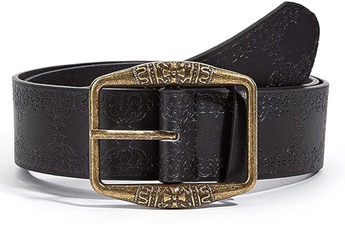 Women Western Belt Vintage Metal Buckle Leather Belts Country Cowboy Cowgirl Belt for Jeans Pant Dress