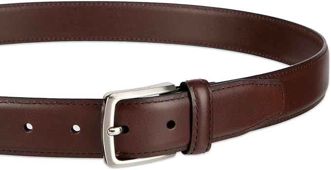 Haggar mens Leather Dress Belt for Suits and Pants - Classic, Formal, Business, Work