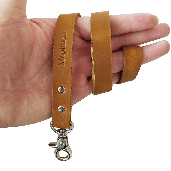 Genuine Leather Lanyards For Id Badges Holder And Keys Boho Neck Lanyard With Clip For Women Men Office Teachers