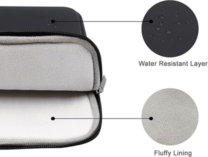 RAINYEAR 13.3 Inch Laptop Sleeve Soft PU Leather Case Water Resistant Padded Zipper Cover Protective Carrying Bag Compatible with 13.3" Notebook Computer Chromebook(Black)