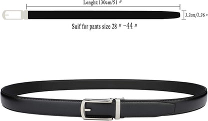 HIMI Men's Comfort Genuine Leather Ratchet Dress Belt with Automatic Click Buckle