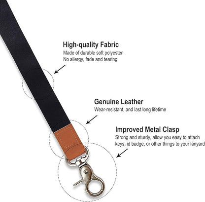 Lanyard, Long Neck Lanyard Key Lanyard, Id Badge Lanyard for Women and Men, Cute Cool Lanyard Strap for Car Keys, Card Holder, Whistle, Keychain, Wallet (Dark Green)