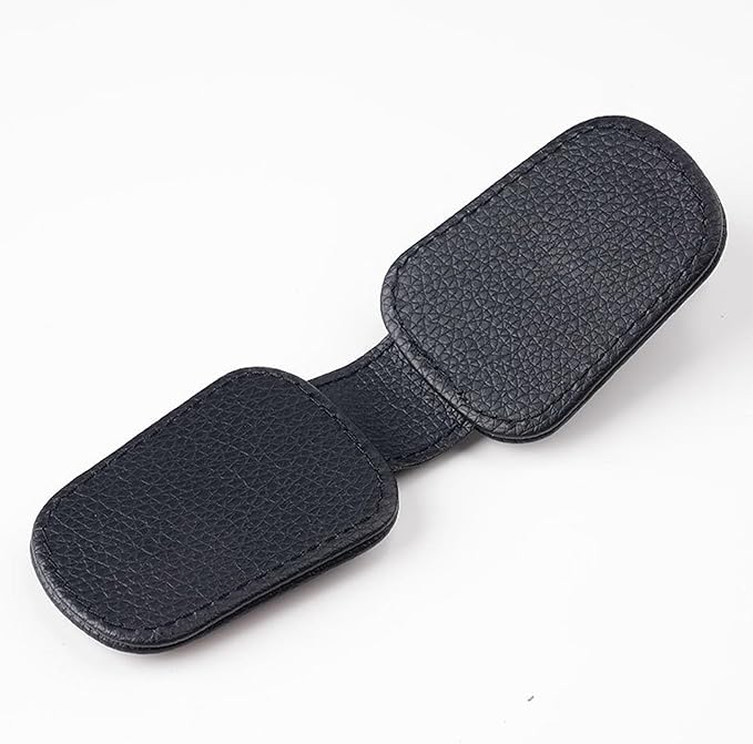 2 Pack Sunglass Holder for Car Magnetic Leather Sunglass Clip Universal Eyeglass Holder Car Visor Accessories Black