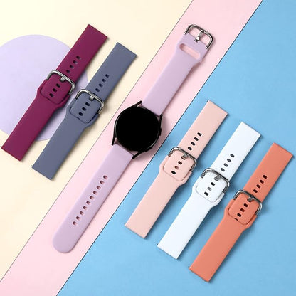 DaQin 10 Pack Bands Compatible with Samsung Galaxy Watch 7/6/5/4 40mm 44mm/Watch 6 Classic 43mm 47mm/Watch 5 Pro 45mm/Watch 4 Classic/Active 2 Band, 20mm Soft Silicone Sport Strap Wristbands Women Men