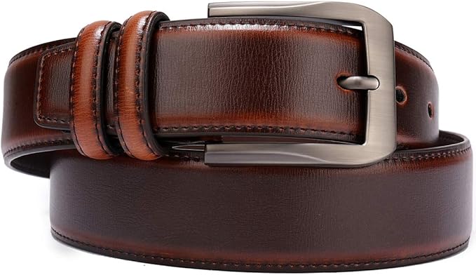 beltox fine Men’s Casual Leather Jeans Belts 1 1/2” Wide 4MM Thick Alloy Prong Buckle Work Dress Belt for Men