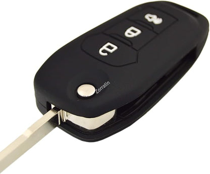 Silicone Key Fob Cover Remote Protector for Ford F150 F250 F350 F450 F550 Raptor Ranger Transit Fusion Bronco EcoSport Escape Explorer Expedition Lightning Maverick XLT (Flip Key)