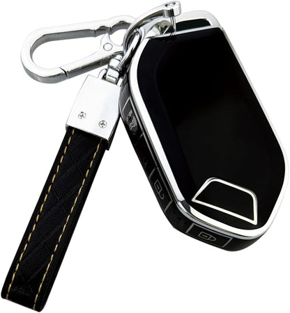 Key Fob Cover Case Compatible with Kia Telluride 2023 2024 2025 EV5 Car Interior Accessories Shell Holder Protector (Black)