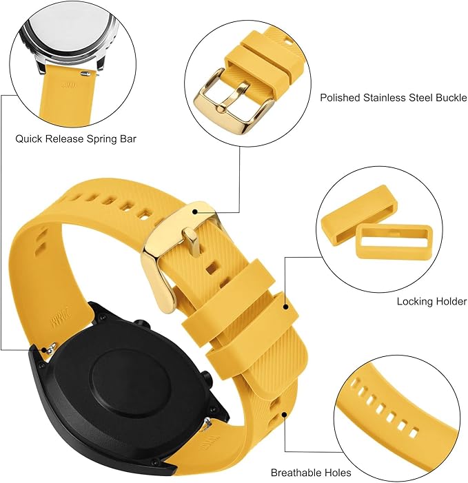 BISONSTRAP Watch Strap 18mm 19mm 20mm 21mm 22mm, Quick Release Silicone Watch Bands for Men Women