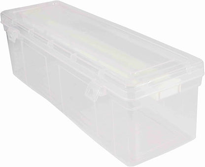 Multipurpose Plastic Storage Box with 1 Adjustable Rods l Storing Box For Bangles, Chuda, Kada, Watches, Scrunchies I (Transparent_1-Rod)