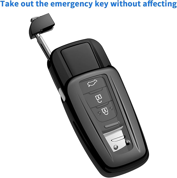 Autophone for Toyota Key Fob Cover with Keychain Soft TPU Key Shell Case,For 2019-2026 Rav4 2020-2022 Highlander Corolla Prius 2018-2024 Camry C-HR Avalon GT86 2021-2024 4runner(Black)