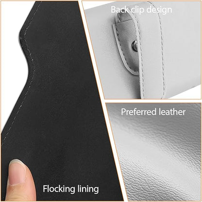 Zpana Sunglass Holder for Car Visor, Leather Auto Eyeglasses Sun Visor Organizer Case with Hidden Magnetic Closure, Auto Protective Glasses Storage Box, Universal for SUV RV Truck (Gray)
