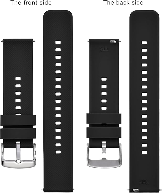 BISONSTRAP Watch Strap 18mm 19mm 20mm 21mm 22mm, Quick Release Silicone Watch Bands for Men Women