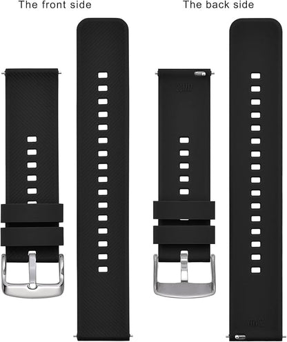 BISONSTRAP Watch Strap 18mm 19mm 20mm 21mm 22mm, Quick Release Silicone Watch Bands for Men Women