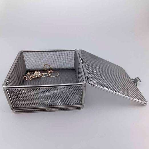 Carligo Ultrasonic Cleaner Baskets for Small Parts, Mini Mesh Basket for Steam Jewelry Cleaner Ultrasonic Machine, Stainless Steel Mesh Ball for Sonic Jewelry Cleaner Solution （4" x 4" x 2"）