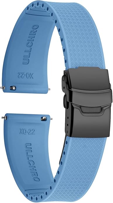 ULLCHRO Silicone Watch Band Quick Release Strap FKM Waterproof Watch Bands for Men 20mm 22mm Replacement Strap Sport Rubber Watchband