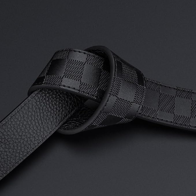 VANNANBA Mens Ratchet Belts Genuine Leather Designer Belt with Automatic Buckle Alloy Gift for Men