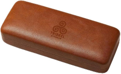 Premium Curved Rectangular Glasses Case, Hard Shell PU Leather Eyewear Holder. Magnetic Closure.