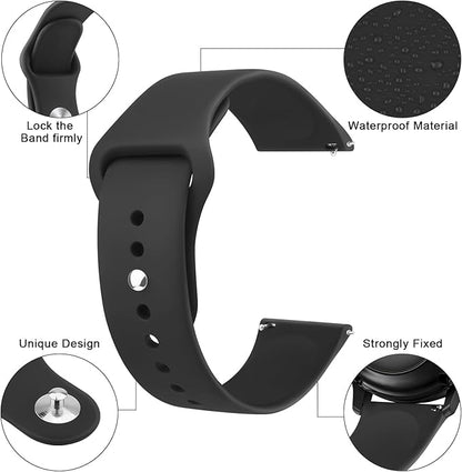 Amzpas 20mm 22mm Watch Bands Quick Release Watch Straps, 4 Pack Soft Silicone Replacement Sport Watch Wristbands for Women Men