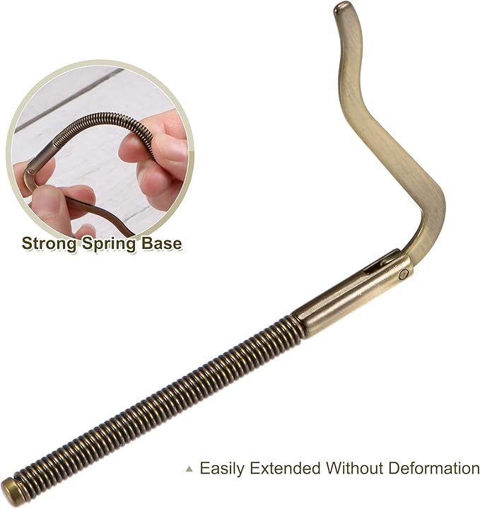 PATIKIL 80mm Spring Clip Bar, Metal Slim Open Coil Holder Clamp for Wallet Credit Card Leather Craft - 5 Pack (Brass)