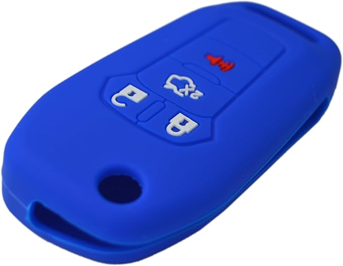 Silicone Rubber Key Fob Cover Protector for Ford Fusion Explorer (Flip Key) N5F-A08TAA 164-R7986 5924003 4 Button Remote Control
