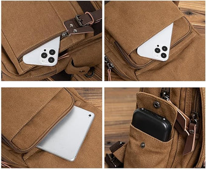 Sechunk Canvas Messenger Bag Sling Bag Crossbody Bag Shoulder Bag Retro Cross Body Handbags