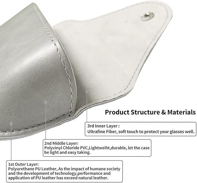 LogHog Portable Leather Glasses Case,Flexible Sunglasses Pouch Slim Case for Women Men Horizontal Eyeglass Case
