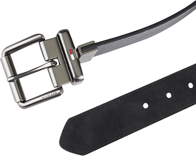 Tommy Hilfiger Men's Reversible Leather Belt, 2‑in‑1 Design for Dress Or Casual Wear