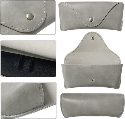 LogHog Portable Leather Glasses Case,Flexible Sunglasses Pouch Slim Case for Women Men Horizontal Eyeglass Case