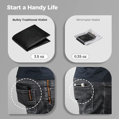 MONOCARBON Carbon-Fiber-Money-Clip-for-Men, Minimalist-Money-Holder for Cash, High Elastic Carbon-Fiber-Wallet, Slim and Durable