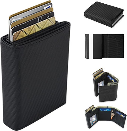 Wallet for Men,Trifold Wallets for Men Holds 12 Cards,20 Bills,ID Window | Ridge wallets for men,Minimalist Pop Up Wallet for Men-RFID Blocking Mens Trifold Wallet(Men's Gifts)
