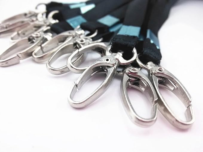 yueton 10pcs Vertical Style Leather Business ID Badge Card Holder, Name Card Business Card Holder Tag with Long Neck Strap Band Lanyard (Black)