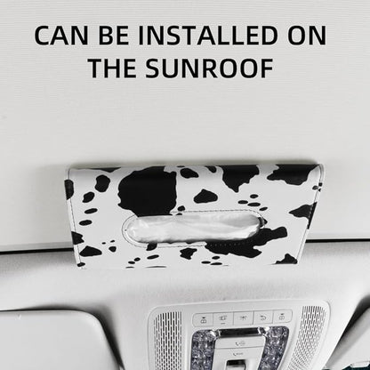 Cow Print Car Accessories for Women, Premium Tissues Box, Tissue Holder for Truck, Universal Napkin Dispenser for SUV, Car Tissue Box with Napkins Refill.