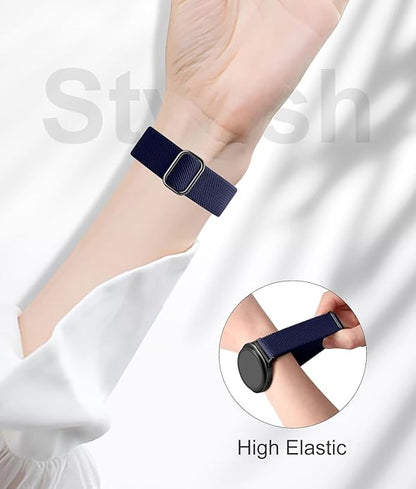 Lerobo Elastic Bands Compatible with Samsung Galaxy Watch 8 7 6 5 4 40mm 44mm/Galaxy Watch 8 Classic 6 4 Classic 43mm 47mm 42mm 46mm/5 Pro Band 45mm/Active 2,3 Pack 20mm Adjustable Nylon Sport Band