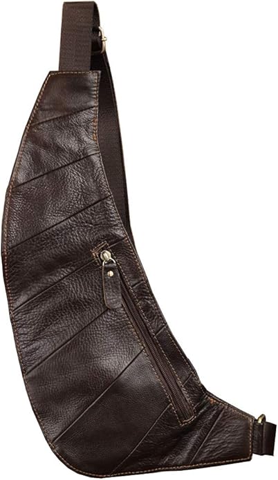 Hebetag Leather Sling Bag Crossbody Backpack for Men Women Travel Outdoor Camping