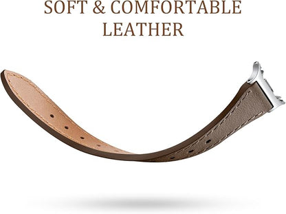 GEAK Slim Leather Band Compatible with Samsung Galaxy Watch 8 40mm 44mm/Watch 8 Classic 46mm, No Gap Adjustable Genuine Leather Replacement Dressy Strap for Samsung Watch 8 Bands Women
