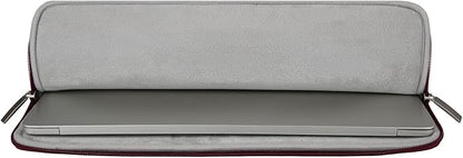 RAINYEAR 14 Inch Laptop Sleeve Soft PU Leather Case Protective Water Resistant Zipper Cover Carrying Bag Compatible with 14" Notebook Computer Chromebook, 14 MacBook Pro/Max(Red)