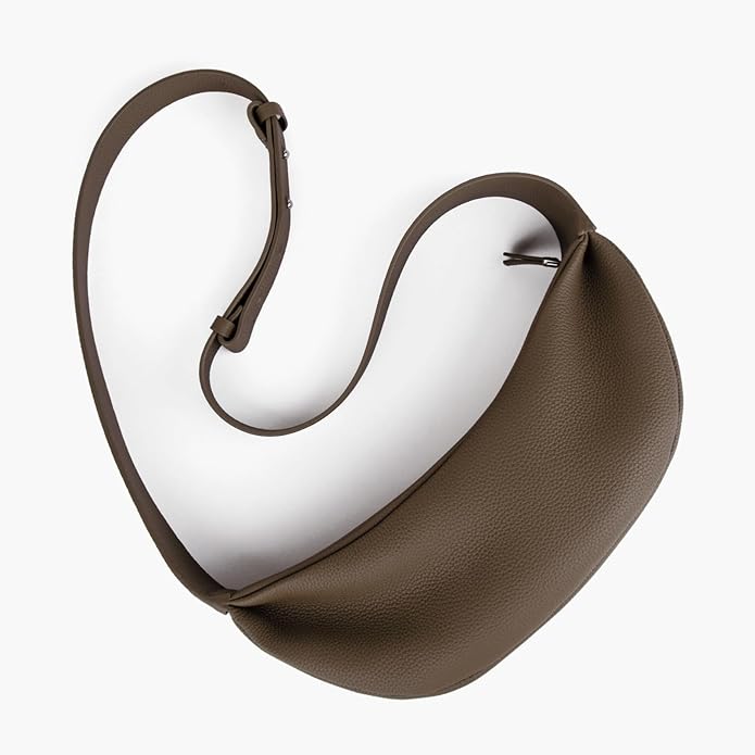 DONNAIN Genuine Leather Sling Bags Crossbody Women, Minimalist Style Casual Chest Bags with Wide Strap